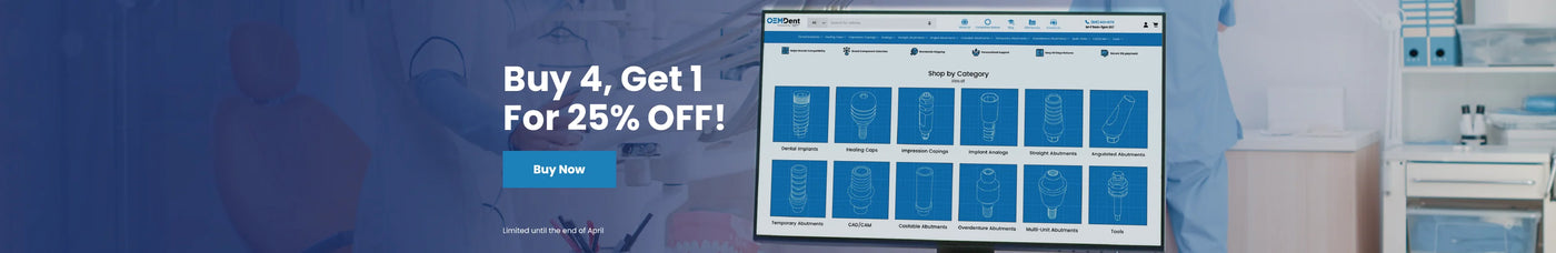 Promotional banner with a computer screen displaying a sale offer and a blue background.