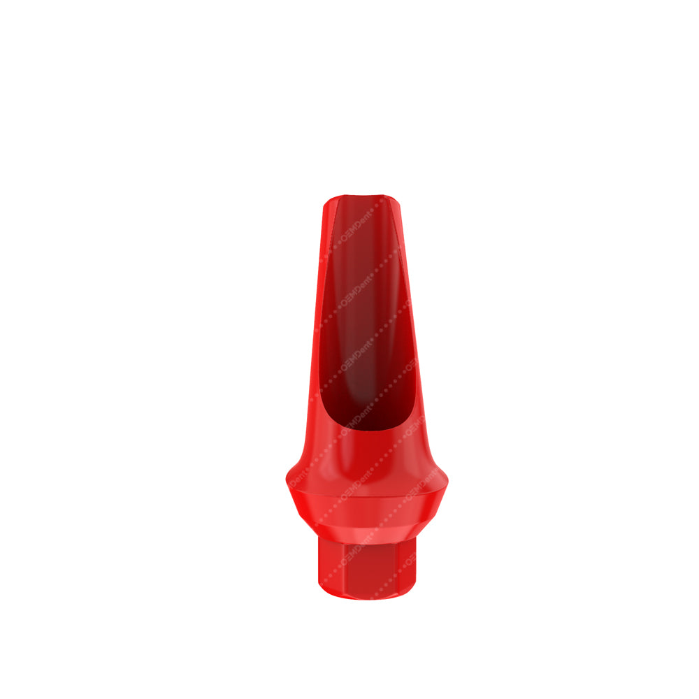 Angulated Anatomic Fully Castable Abutment 15° - GDT Implants® Internal Hex Compatible  - Front 1mm