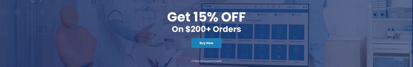 Save 15% on orders over $200 at OEMDent. Shop dental implants and parts. Offer ends October.