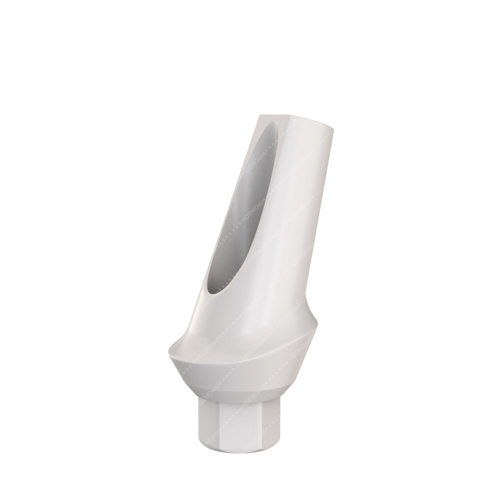 Peek Temporary Anatomic Angled Abutment 15° - AB Dent® Internal Hex Compatible -Front - 1mm