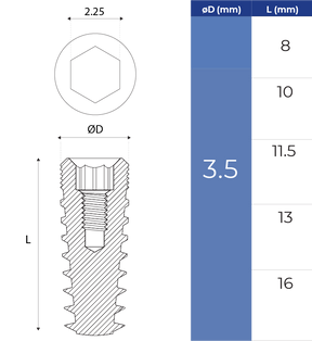 Spiral Conical Connection Implant (RP) - ADIN CloseFit® Conical Compatible